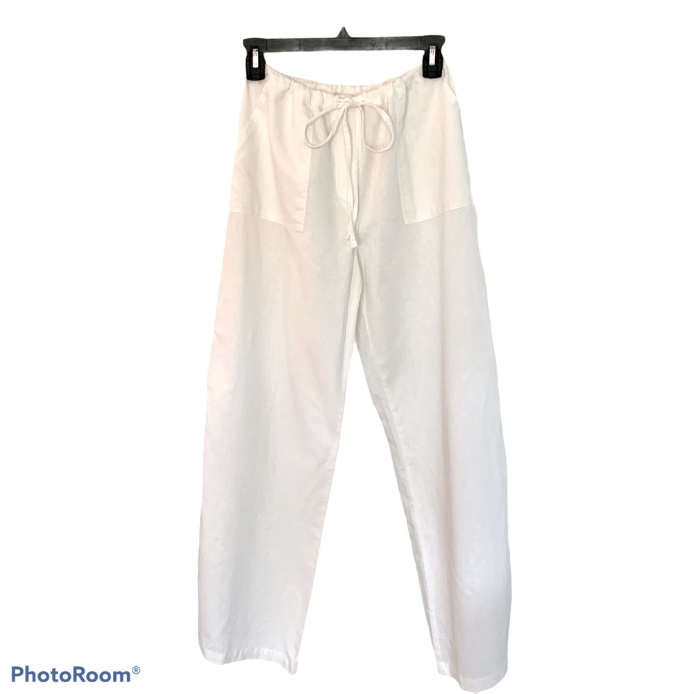 💖Venus White Linen Cotton Pants SZ Small